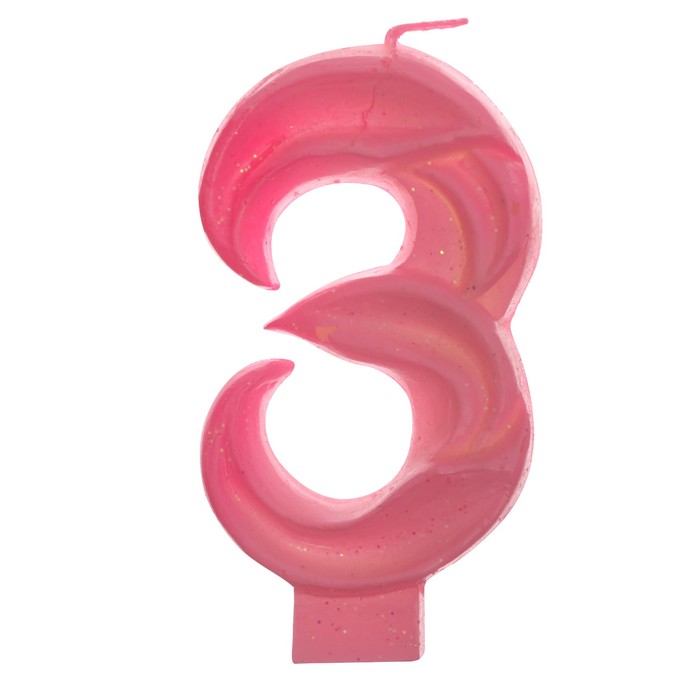 Свеча в торт цифра 3 "С Днем Рождения"