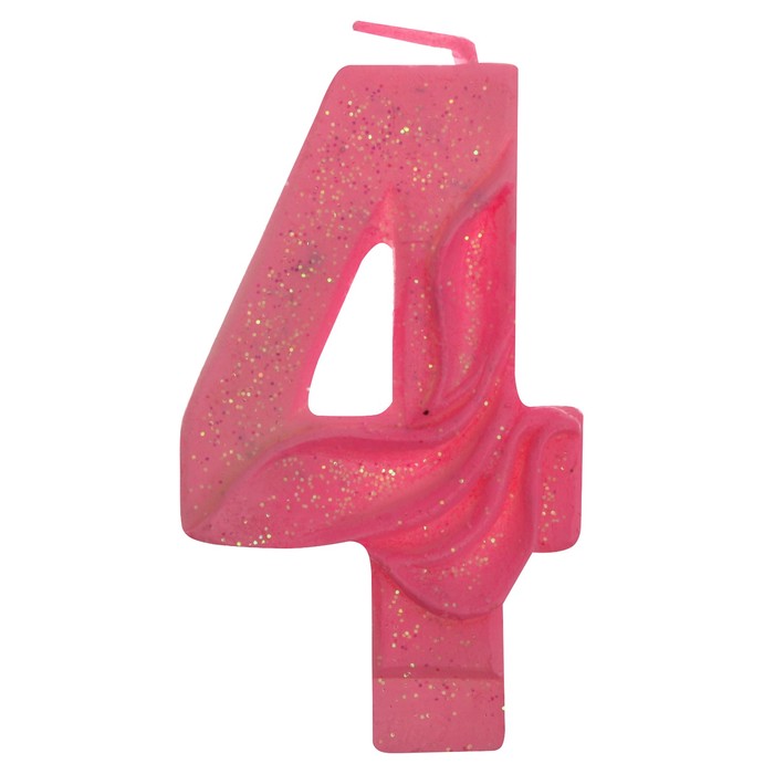 Свеча в торт цифра 4 "С Днем Рождения"