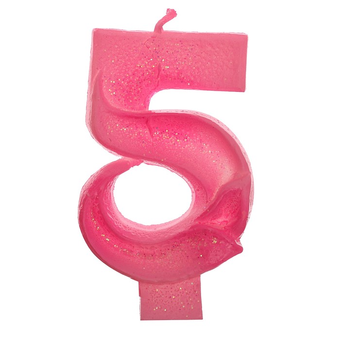 Свеча в торт цифра 5 "С Днем Рождения"