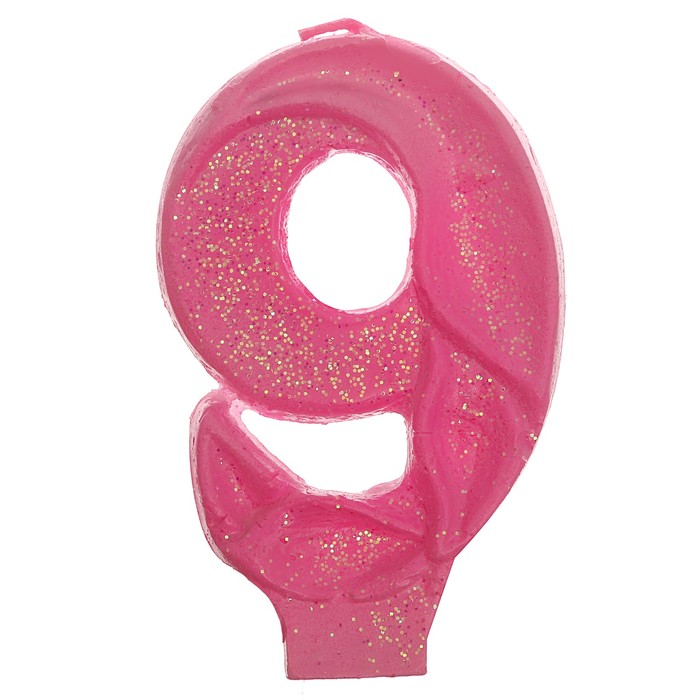 Свеча в торт цифра 9 "С Днем Рождения"