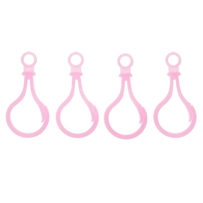 Карабин, набор 4 шт, 5*2.5*0.5, цвет бледно-розовый