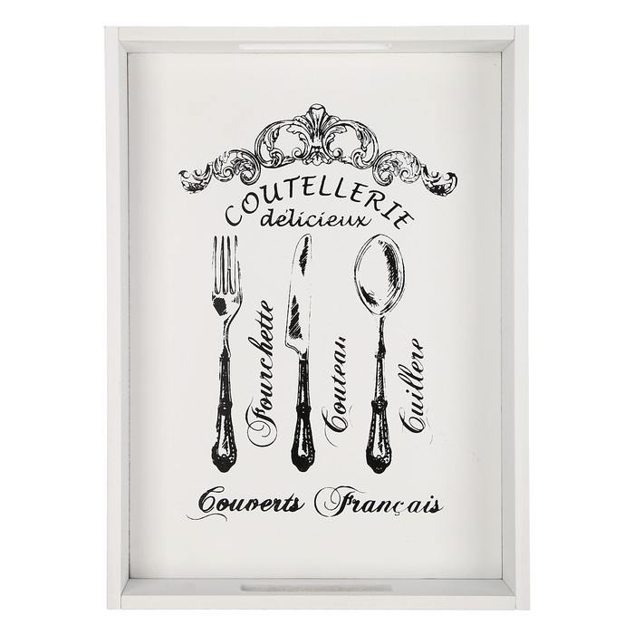 Декоративный поднос "Винтажные столовые приборы" 37х27х5 см