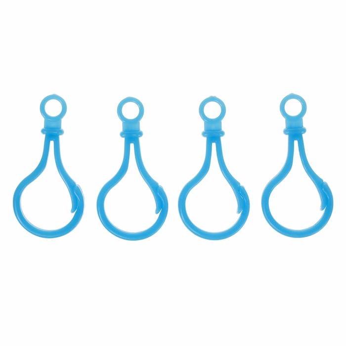 Карабин, набор 4 шт, 5*2.5*0.5, цвет голубой
