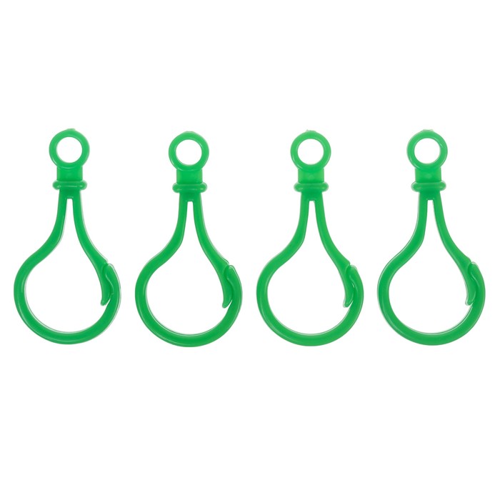 Карабин, набор 4 шт, 5*2.5*0.5, цвет зелёный