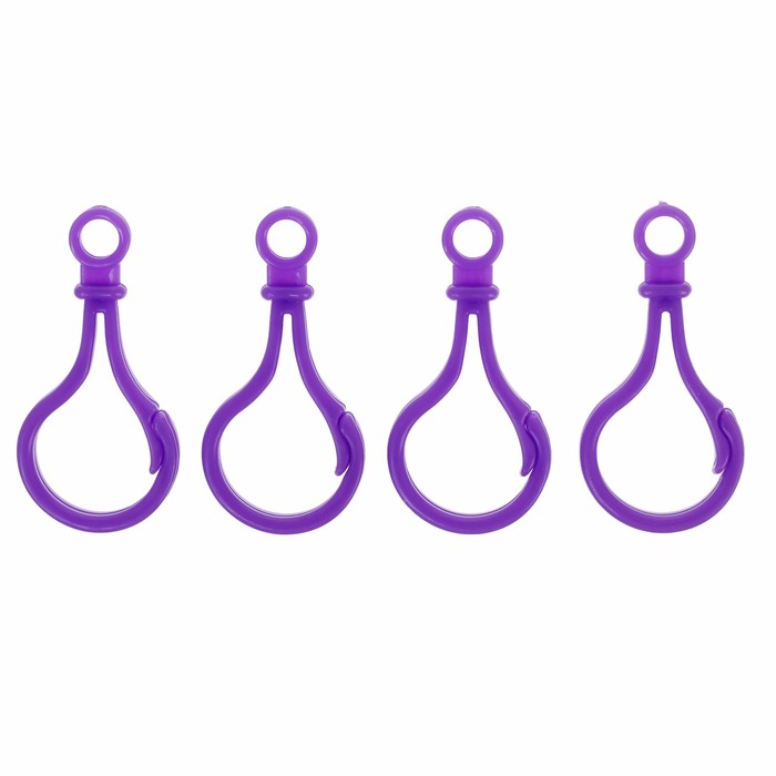 Карабин, набор 4 шт, 5*2.5*0.5, цвет фиолетовый