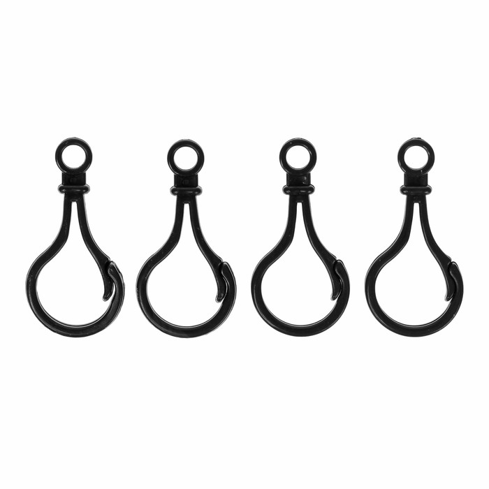 Карабин, набор 4 шт, 5*2.5*0.5, цвет черный