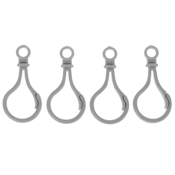 Карабин, набор 4 шт, 5*2.5*0.5, цвет серый