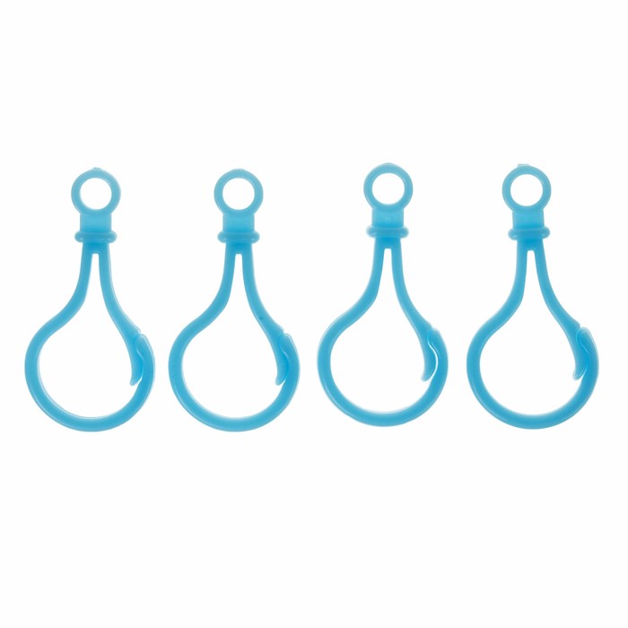 Карабин, набор 4 шт, 5*2.5*0.5, цвет бледно-голубой