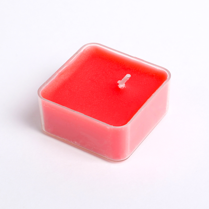 Свеча в гильзе 1шт "Квадрат", красная