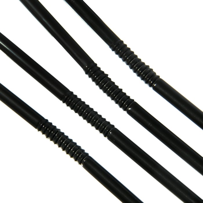 Набор трубочек для коктейля 8х240 мм, 250 шт, с изгибом, цвет чёрный