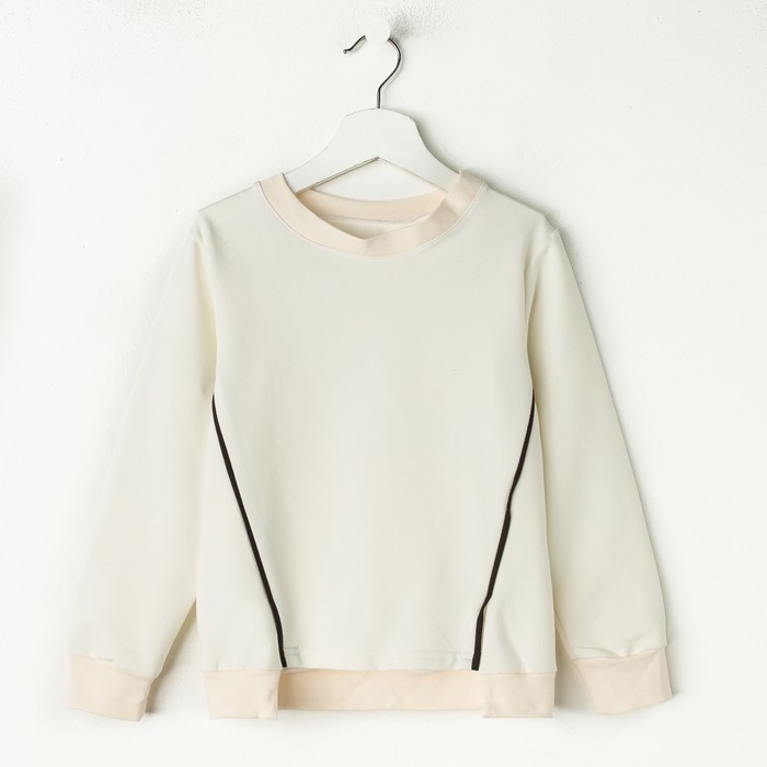 Джемпер-толстовка для девочки "Лазер", рост 98-104 см, цвет молочный 1075