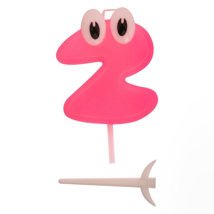 Свеча цифра 2 для девочки &quot;С Днем рождения, малышка&quot;