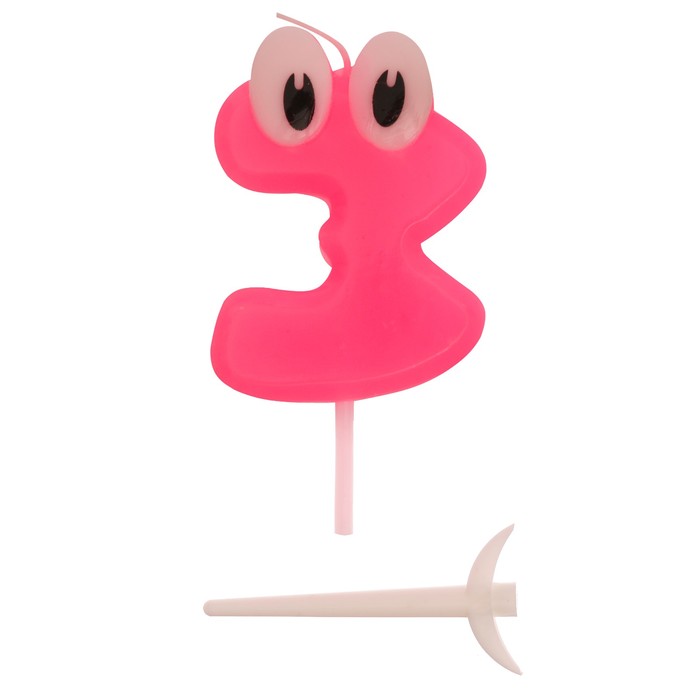 Свеча цифра 3 для девочки &quot;С Днем рождения, малышка&quot;
