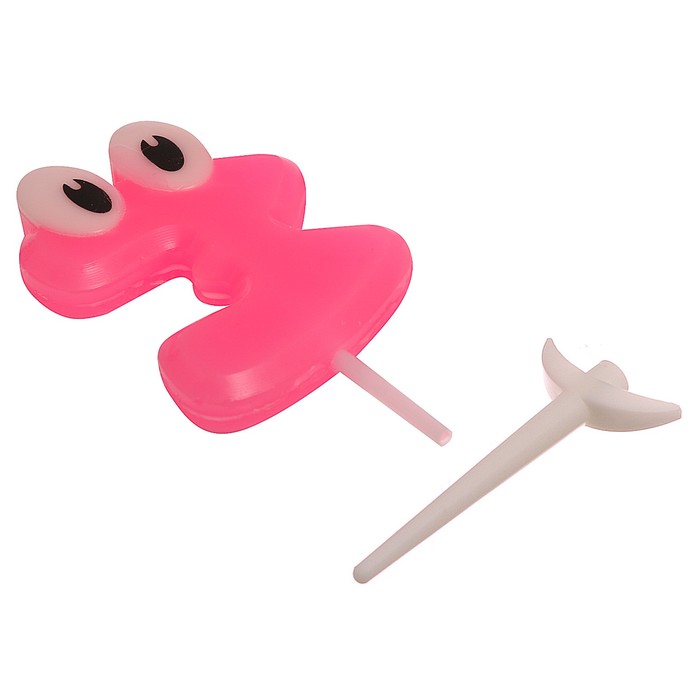 Свеча цифра 3 для девочки "С Днем рождения, малышка"