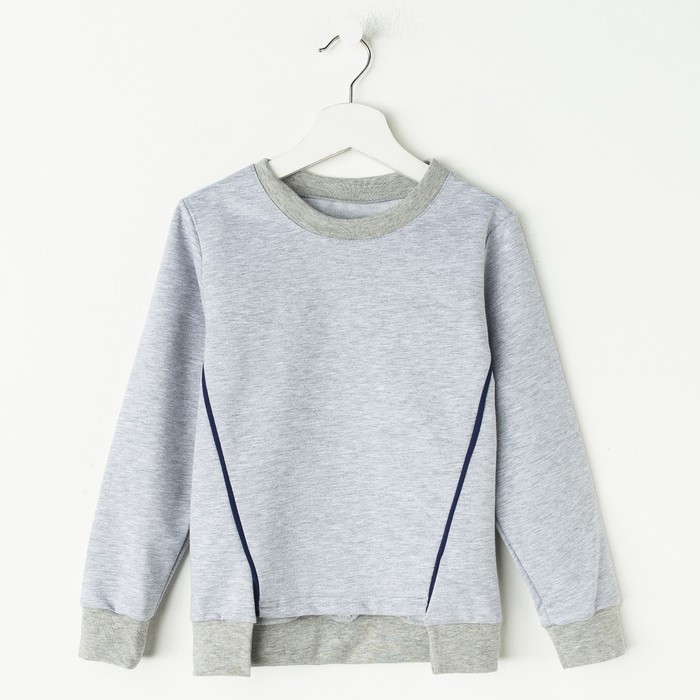 Джемпер-толстовка для девочки "Лазер", рост 122-128 см, цвет серый 1075