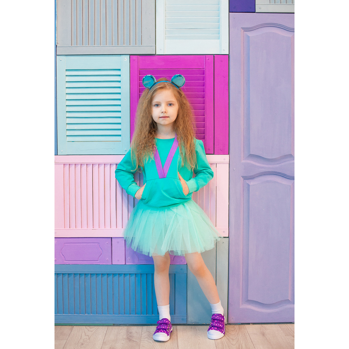 Джемпер-толстовка для девочки "Белла", рост 98-104 см, цвет бирюза 1078