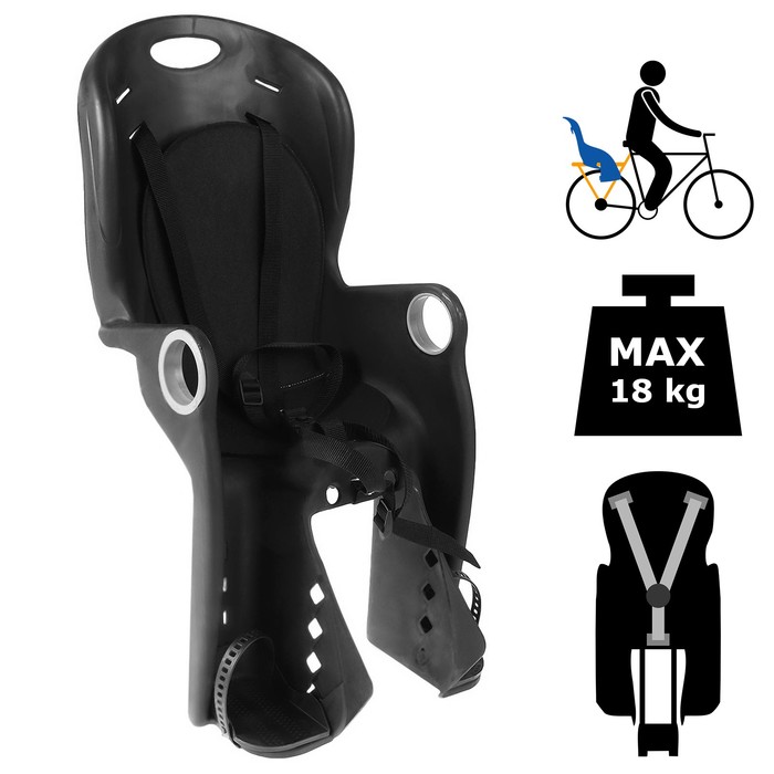 Велокресло заднее BQ-5B, крепление на багажник, цвет: черный