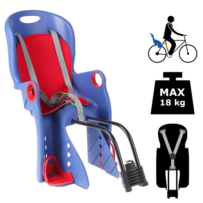 Велокресло заднее BQ-8 универсальный крепеж, цвет синий