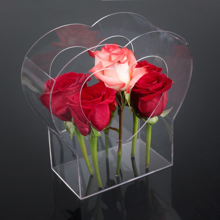 Коробка акриловая для цветов 21,5 х 8,5 х 22 см