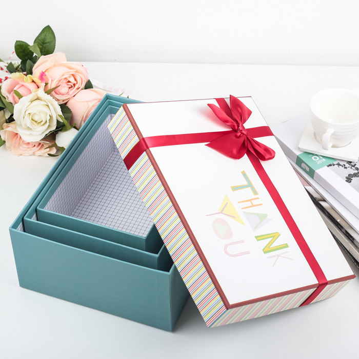 Набор коробок 3в1, 28 х 21 х 11 - 22 х 15 х 9 см