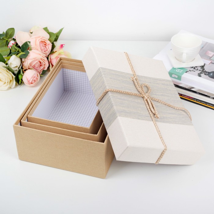 Набор коробок 3в1, 28 х 21 х 11 - 22 х 15 х 9 см