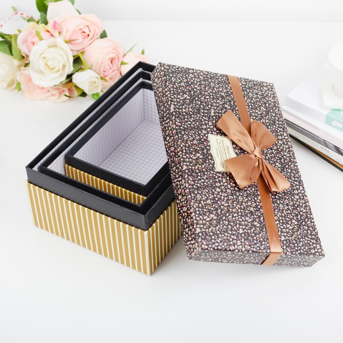 Набор коробок 3в1, 26 х 17 х 10 - 18 х 12 х 7,5 см