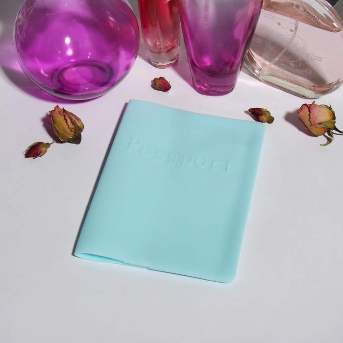 Обложка для паспорта, цвет голубой