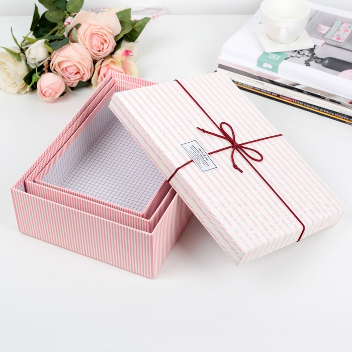 Набор коробок 3в1, 29 х 21 х 8,5 - 24 х 17 х 6,5 см