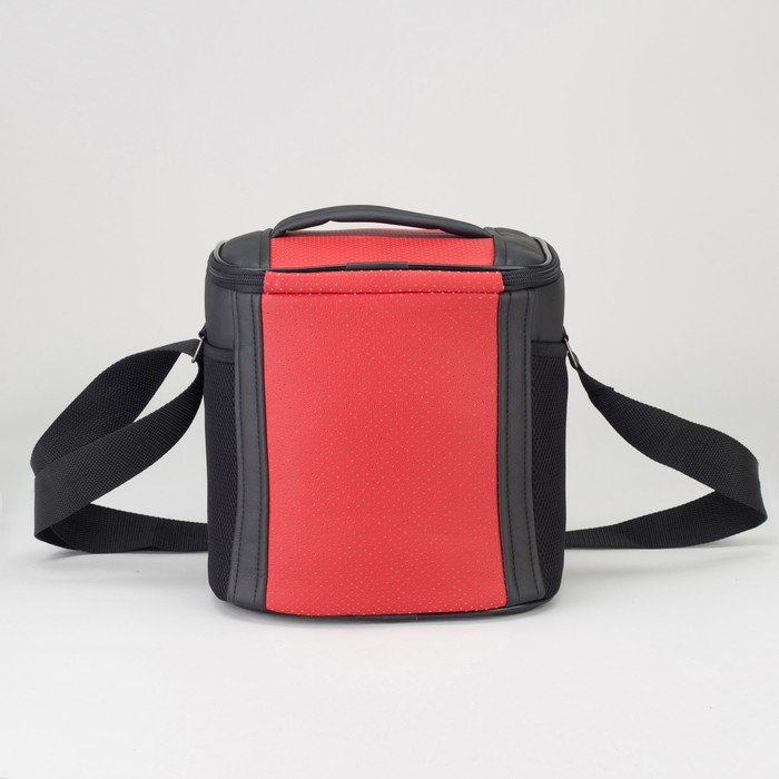 Термосумка, 10 литров, отдел на молнии, наружный карман, цвет чёрный/красный