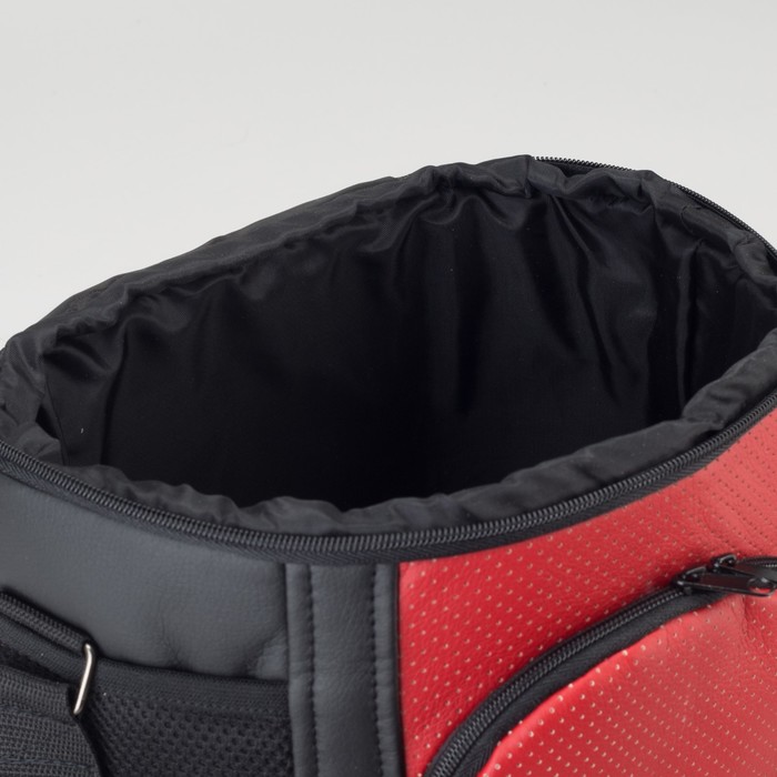 Термосумка, 10 литров, отдел на молнии, наружный карман, цвет чёрный/красный