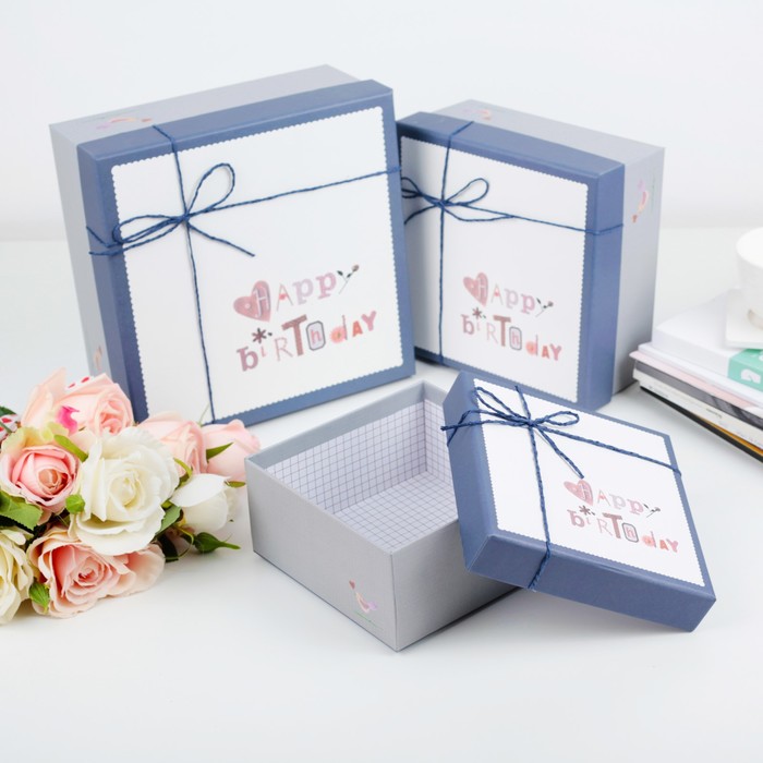 Набор коробок 3в1, 21 х 21 х 10 - 14 х 14 х 7 см