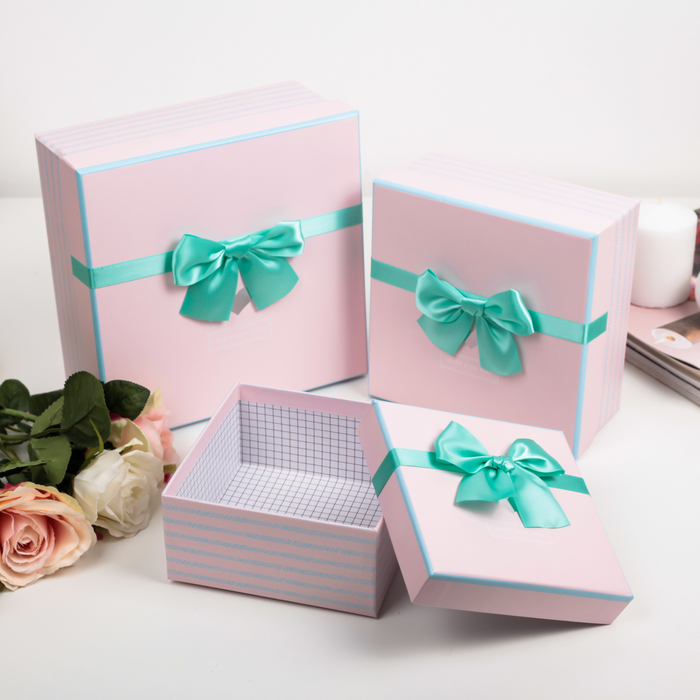 Набор коробок 3в1, 21 х 21 х 10 - 14 х 14 х 7 см