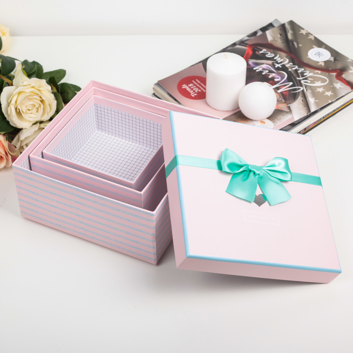 Набор коробок 3в1, 21 х 21 х 10 - 14 х 14 х 7 см