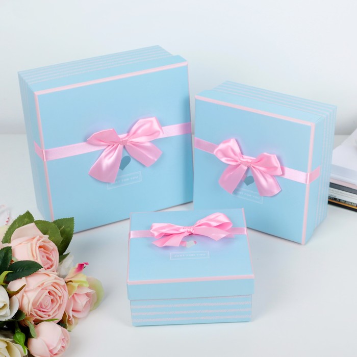 Набор коробок 3в1, 21 х 21 х 10 - 14 х 14 х 7 см