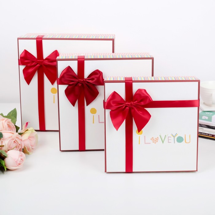 Набор коробок 3в1, 24 х 24 х 11 - 20 х 20 х 7 см