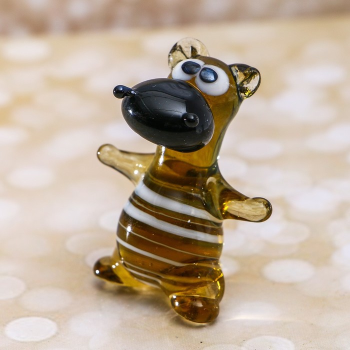 Сувенир стекло средняя фигурка "Бегемот" 4х2,5х2,5 см  МИКС