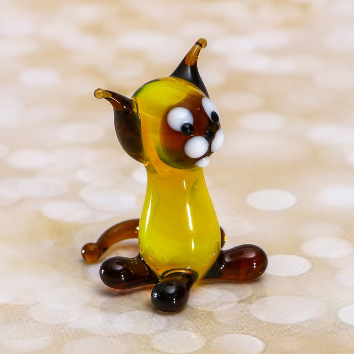 Сувенир стекло средняя фигурка "Кошка"  8х5х3 см