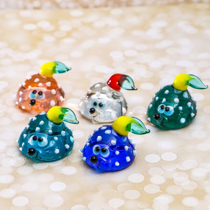 Сувенир стекло средняя фигурка "Еж" 2,5х3,5х4 см МИКС