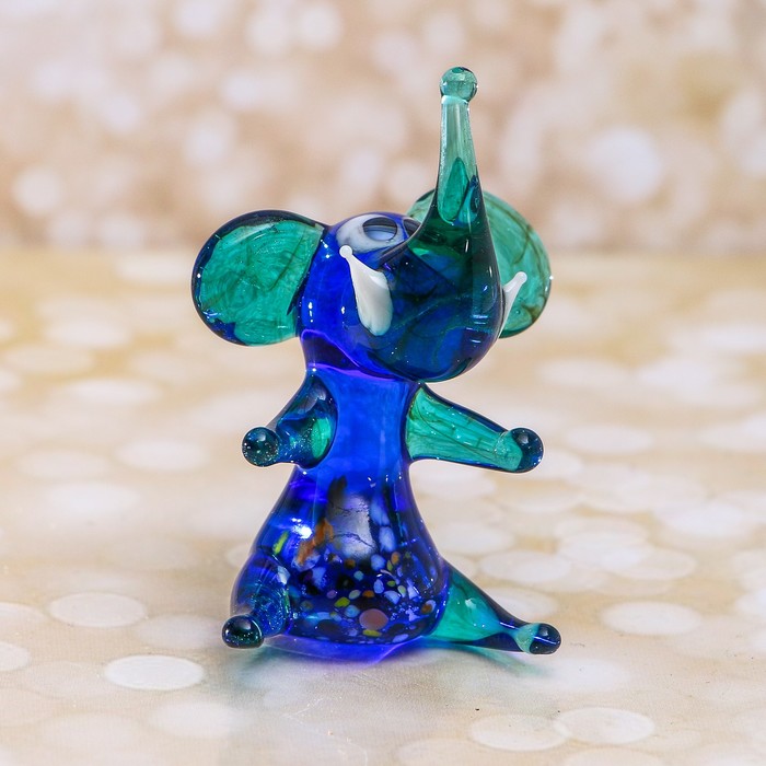 Сувенир стекло средняя фигурка "Слон" 5х3,5х3,3 см  МИКС