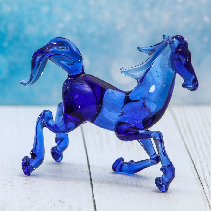 Сувенир стекло крупная фигура "Лошадь на дыбах" 12х8,2х5 см