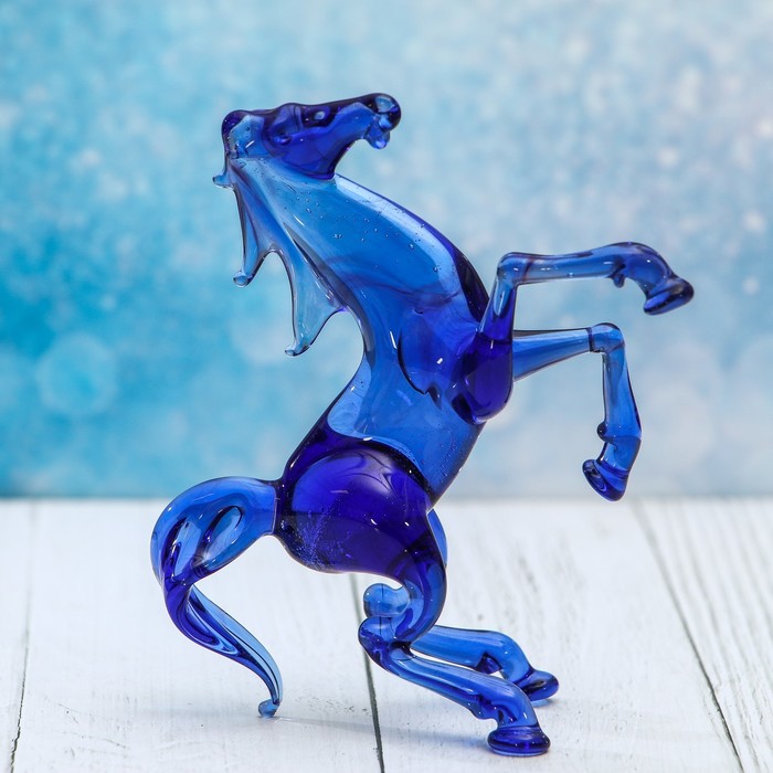 Сувенир стекло крупная фигура "Лошадь на дыбах" 12х8,2х5 см