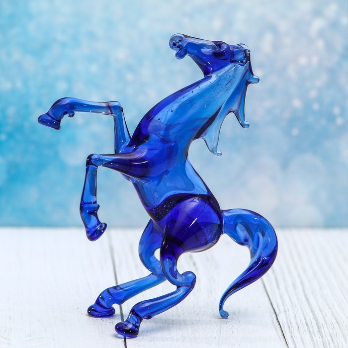 Сувенир стекло крупная фигура "Лошадь на дыбах" 12х8,2х5 см