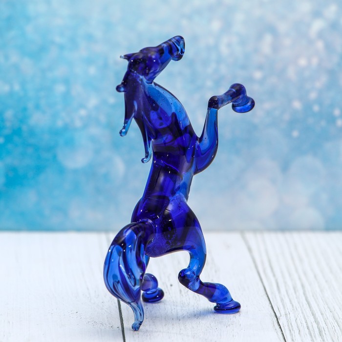 Сувенир стекло крупная фигура "Лошадь на дыбах" 12х8,2х5 см