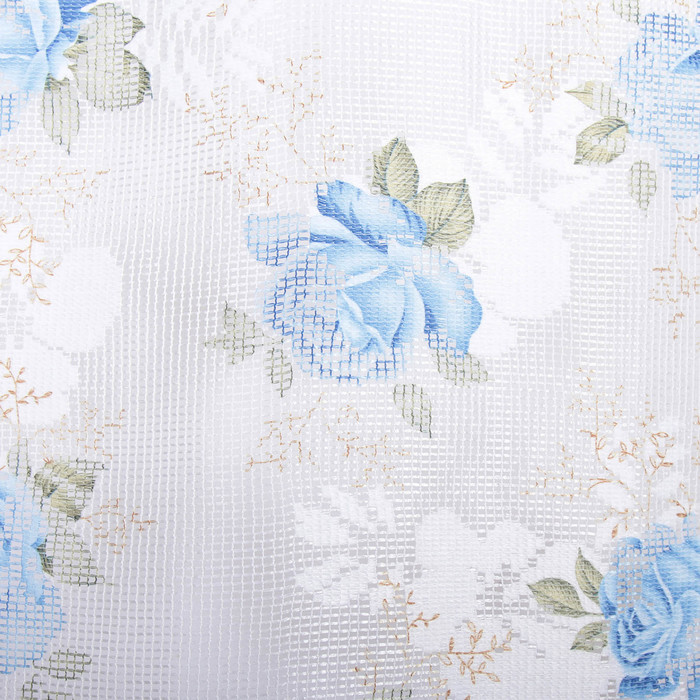 Штора Тюль "Летний сад" голубой 145х260 см, 1шт/компл.100% п/э