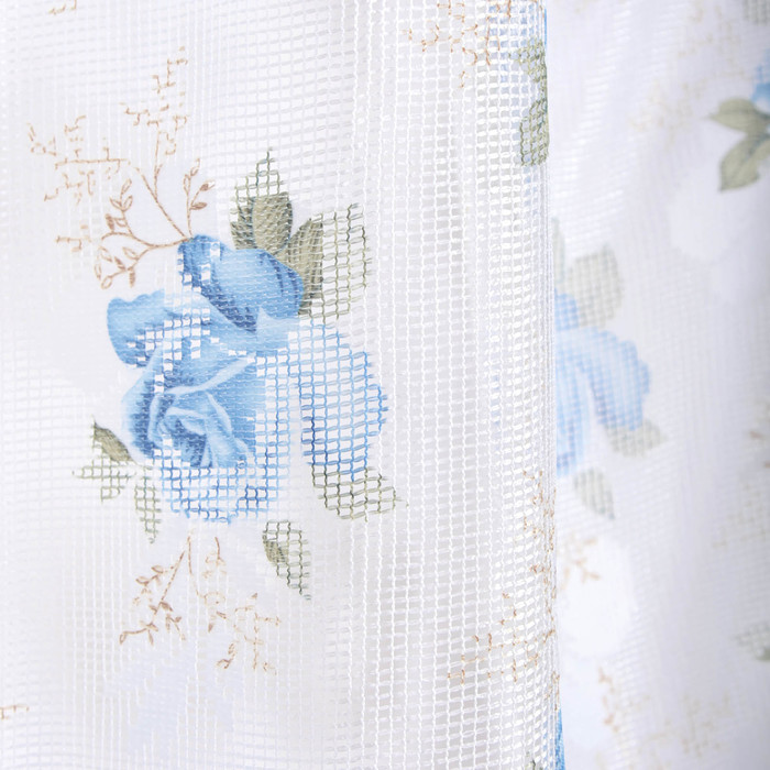 Штора Тюль "Летний сад" голубой 145х260 см, 1шт/компл.100% п/э