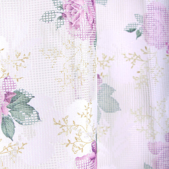 Штора Тюль "Летний сад" розовый 145х260 см, 1шт/компл.100% п/э