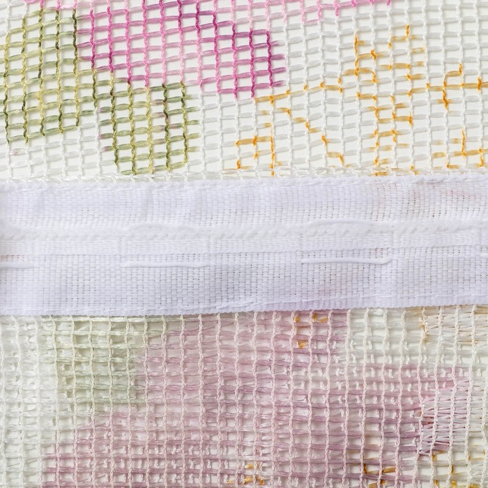 Штора Тюль "Летний сад" розовый 145х260 см, 1шт/компл.100% п/э