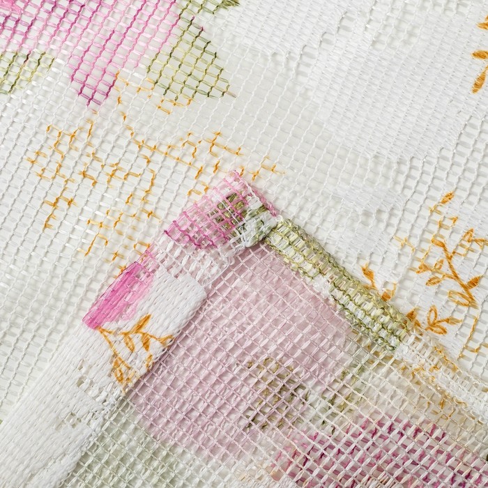 Штора Тюль "Летний сад" розовый 145х260 см, 1шт/компл.100% п/э