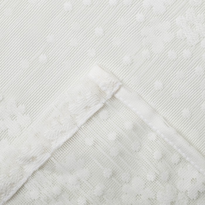 Штора-тюль «Весна», жаккард, 150 × 260 см, п/э (100 %), цвет молочный, 1 шт./компл.