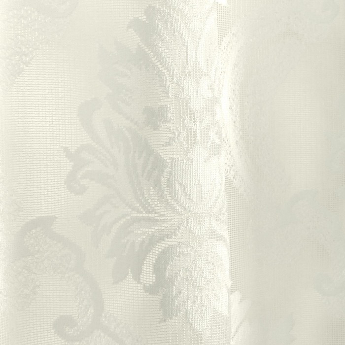 Штора Тюль жаккард Вензель цветочный 150х260 см, цв. молочный, 100% п/э